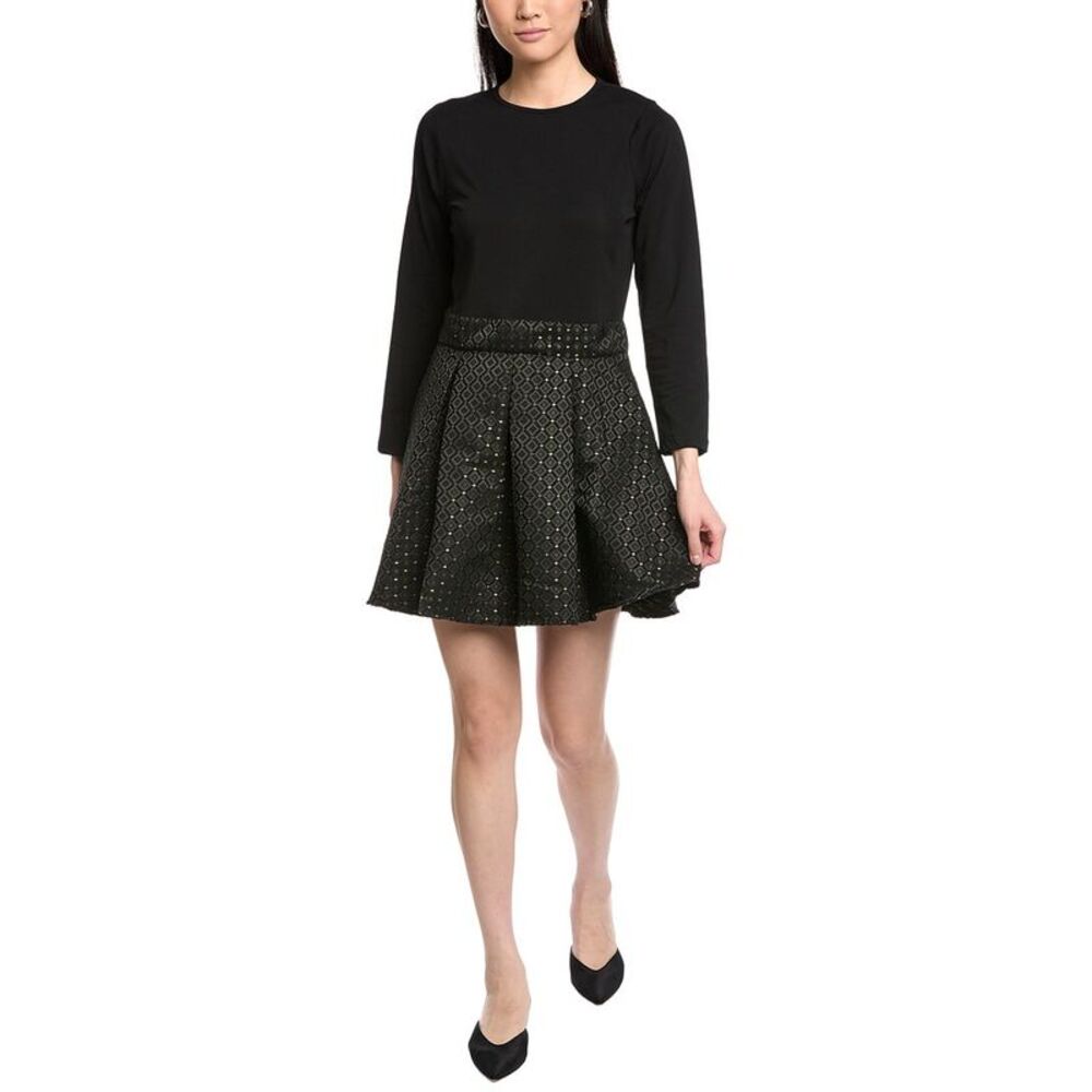 Sail To Sable Womens  Pleated Mini Dress, Black